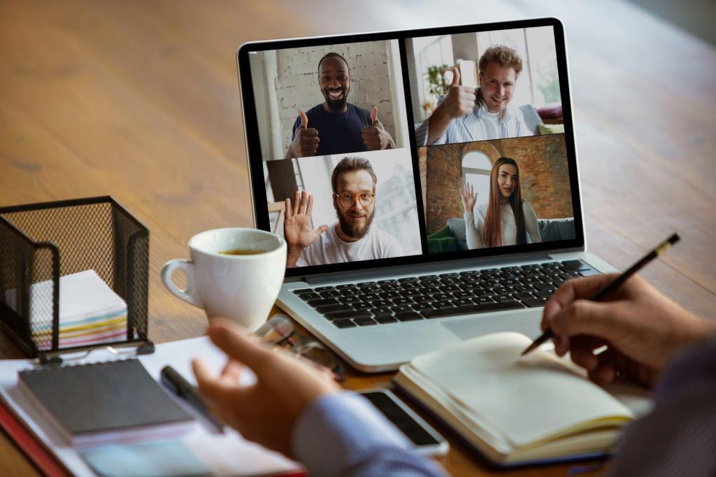 virtual video meeting laptop screen
